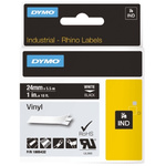 1805432 | Dymo White on Black Label Printer Tape, 24 mm Width, 18 ft Length for Rhino 6000