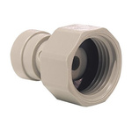 John Guest Acetal Process Fitting 1/4 (Tube OD) in, 3/4 (Thread BSP) in Straight Tap Adapter 1/4 in Push Fit, 3/4 in BSP