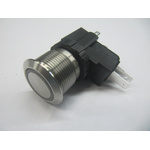 RS PRO Single Pole Double Throw (SPDT) Momentary White LED Push Button Switch, IP67, 19.1 (Dia.)mm, Panel Mount, Power