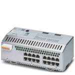1043496 | Phoenix Contact Ethernet Switch, 16 RJ45 port, 24V dc, 1000Mbit/s Transmission Speed, DIN Rail Mount