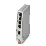 1085254 | Phoenix Contact Ethernet Switch, 5 RJ45 port, 24V dc, 10/100/1000Mbit/s Transmission Speed, DIN Rail Mount FL SWITCH