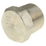 RS PRO Stainless Steel Pipe Fitting Hexagon Plug, Male NPT 1in
