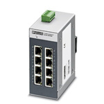 1071800 | Phoenix Contact Ethernet Switch, 8 RJ45 port, 100 - 240V ac, 10/100Mbit/s Transmission Speed, DIN Rail Mount FL SWITCH,