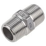 RS PRO Stainless Steel Pipe Fitting Hexagon Hexagon Nipple, Male R 3/8in x Male R 3/8in