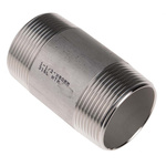 RS PRO Stainless Steel Pipe Fitting, Straight Circular Barrel Nipple, Male R 1-1/2in x Male R 1-1/2in