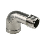 RS PRO Stainless Steel Pipe Fitting, 90° Circular Elbow, Female R 3/8in x Male R 3/8in