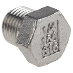 RS PRO Stainless Steel Pipe Fitting Hexagon Plug, Male R 1/4in