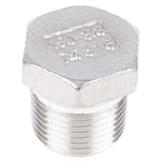 RS PRO Stainless Steel Pipe Fitting Hexagon Plug, Male R 3/8in
