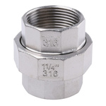 RS PRO Stainless Steel Pipe Fitting, Straight Decagon Union, Female G 1-1/4in x Female G 1-1/4in