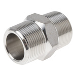 RS PRO Stainless Steel Pipe Fitting, Straight Hexagon Nipple Joint, Male R 1-1/4in x Male R 1-1/4in