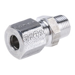 Legris Stainless Steel Pipe Fitting, Straight Hexagon Coupler, Male BSP 1/8in