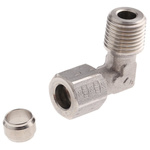 Legris Stainless Steel Pipe Fitting, 90° Elbow, Male BSPT 1/4in