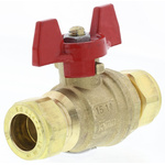 RS PRO Brass Reduced Bore, 2 Way, Ball Valve, 15mm