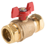 RS PRO Brass Full Bore, 2 Way, Ball Valve, BSPP 28mm, 28mm
