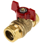 RS PRO Brass Full Bore, 2 Way, Ball Valve, BSPP 22mm, 22mm