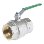 RS PRO Brass Full Bore, 2 Way, Ball Valve, BSPP 2in, 40bar Operating Pressure