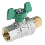 RS PRO Brass Full Bore, 2 Way, Ball Valve, BSPP 1/2in