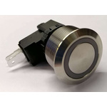 RS PRO Single Pole Double Throw (SPDT) Latching White LED Push Button Switch, IP67, 25.2 (Dia.)mm, Panel Mount, 250 /