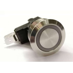 RS PRO Single Pole Double Throw (SPDT) Maintained White LED Push Button Switch, IP67, 25.2 (Dia.)mm, Panel Mount, 250 /