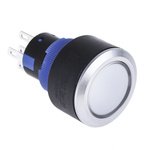 RS PRO Double Pole Double Throw (DPDT) Momentary White LED Push Button Switch, IP65, 22.2 (Dia.)mm, Panel Mount, 250V ac