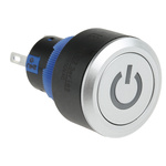 RS PRO Single Pole Double Throw (SPDT) Momentary Green LED Push Button Switch, IP65, 22.2 (Dia.)mm, Panel Mount, Power