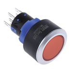RS PRO Double Pole Double Throw (DPDT) Red LED Push Button Switch, IP65, 22.2 (Dia.)mm, Panel Mount, 250V ac