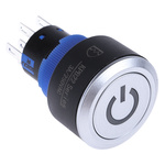 RS PRO Double Pole Double Throw (DPDT) Momentary Red LED Push Button Switch, IP65, 22.2 (Dia.)mm, Panel Mount, Power
