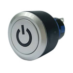 RS PRO Double Pole Double Throw (DPDT) Momentary Push Button Switch, IP65, 22.2 (Dia.)mm, Panel Mount, Power Symbol,