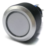 RS PRO Double Pole Double Throw (DPDT) Momentary Green LED Push Button Switch, IP65, 22.2 (Dia.)mm, Panel Mount, 250V ac