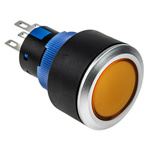 RS PRO Single Pole Double Throw (SPDT) Yellow LED Push Button Switch, IP65, 22.2 (Dia.)mm, Panel Mount, 250V ac