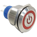 RS PRO Single Pole Double Throw (SPDT) Momentary Red LED Push Button Switch, IP67, 22.2 (Dia.)mm, Panel Mount, Power