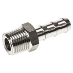 Legris Stainless Steel Pipe Fitting, Straight Hexagon Tailpiece Adapter, Male R 1/4in x Male