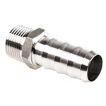 Legris Stainless Steel Pipe Fitting, Straight Hexagon Tailpiece Adapter, Male R 3/8in x Male