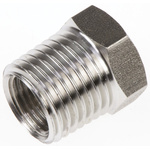 Legris Stainless Steel Pipe Fitting, Straight Hexagon Reducer, Male R 1/4in x Female G 1/8in