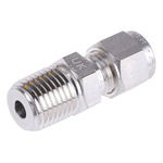 Parker Stainless Steel Pipe Fitting, Straight Coupler, Male NPT 1/4in