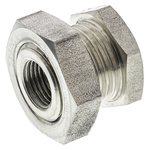Legris Stainless Steel Pipe Fitting, Straight Hexagon Bulkhead Adapter, Female G 1/8in