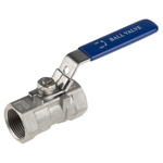 RS PRO Stainless Steel Reduced Bore, 2 Way, Ball Valve, BSPP 3/4in, 68bar Operating Pressure