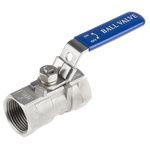 RS PRO Stainless Steel Reduced Bore, 2 Way, Ball Valve, BSPP 1in, 68bar Operating Pressure