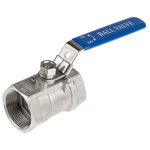 RS PRO Stainless Steel Reduced Bore, 2 Way, Ball Valve, BSPP 38.1mm, 68bar Operating Pressure
