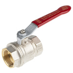RS PRO Brass Full Bore, 2 Way, Ball Valve, BSPP 1in, 40 → 30bar Operating Pressure