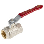 RS PRO Brass Full Bore, 2 Way, Ball Valve, BSPP 1/2in, 40 → 30bar Operating Pressure