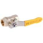 RS PRO Brass Full Bore, 2 Way, Ball Valve, BSPP 3/8in, 40 → 30bar Operating Pressure