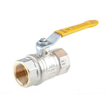 RS PRO Brass Full Bore, 2 Way, Ball Valve, BSPP 1in, 40 → 30bar Operating Pressure