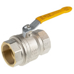 RS PRO Brass Full Bore, 2 Way, Ball Valve, BSPP 2in, 40 → 30bar Operating Pressure