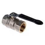 RS PRO Nickel Plated Brass Full Bore, 2 Way, Ball Valve, BSPP 1in, 40bar Operating Pressure