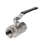 RS PRO Nickel Plated Brass Full Bore, 2 Way, Ball Valve, BSPP 1 1/4in, 40bar Operating Pressure
