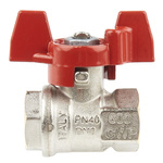 RS PRO Nickel Plated Brass Full Bore, 2 Way, Ball Valve, BSPP 1/4in, 40bar Operating Pressure