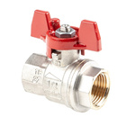 RS PRO Brass Full Bore, 2 Way, Ball Valve, BSPP 1/2in, 40 → 30bar Operating Pressure