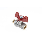 RS PRO Brass Full Bore, 2 Way, Ball Valve, BSPP 1/4in, 40 → 30bar Operating Pressure