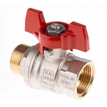 RS PRO Brass Full Bore, 2 Way, Ball Valve, BSPP 3/4in, 40 → 30bar Operating Pressure